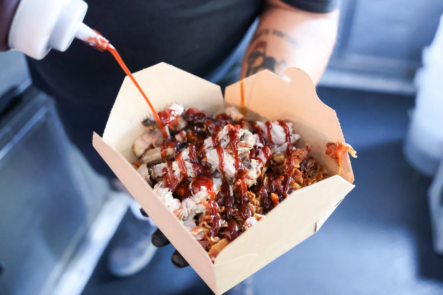 Campfire Grill pork box with sauce