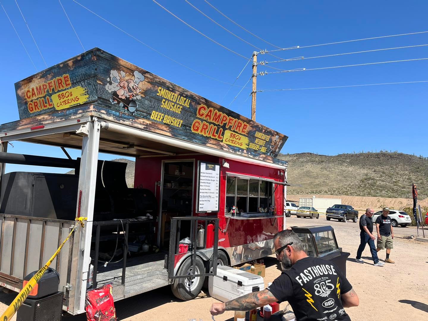 Campfire Grill truck open for service at a desert event