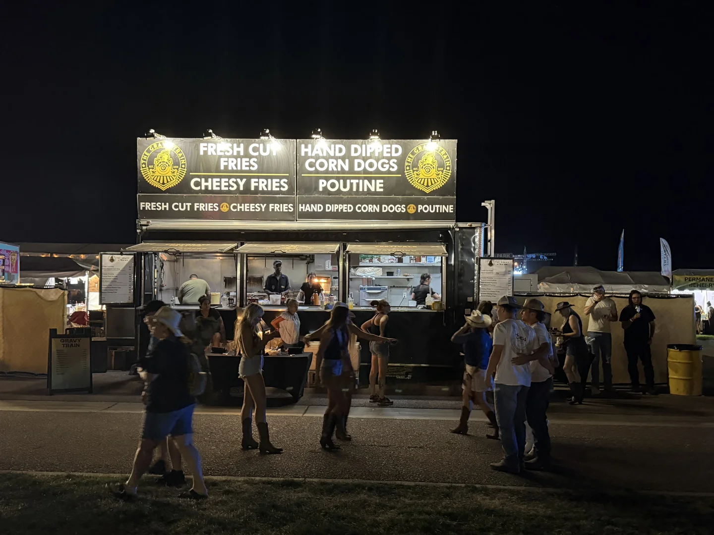 The Gravy Train at Chief Joseph Days Rodeo at night