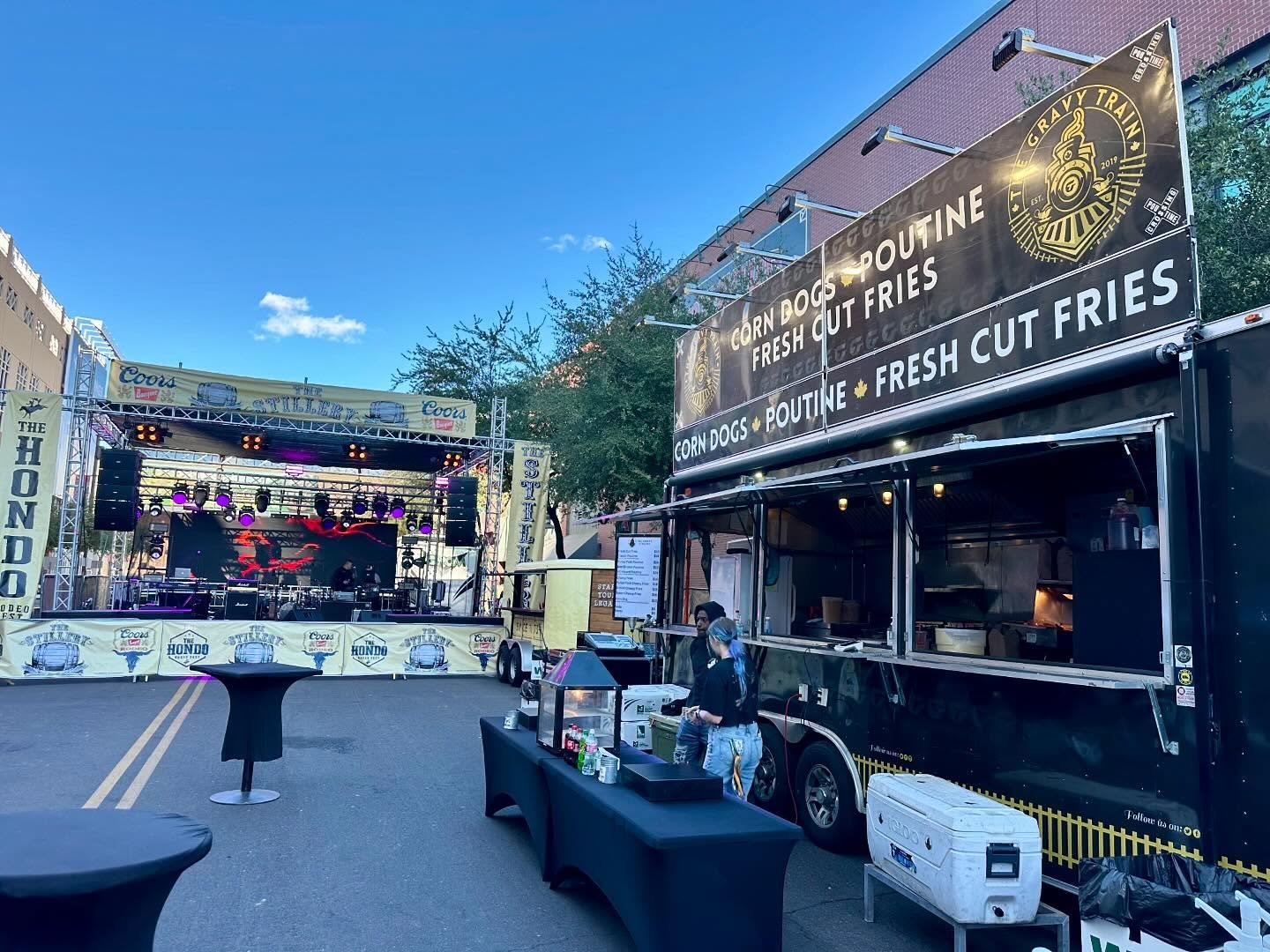 The Gravy Train set up next to the main stage at The Hondo Rodeo Fest