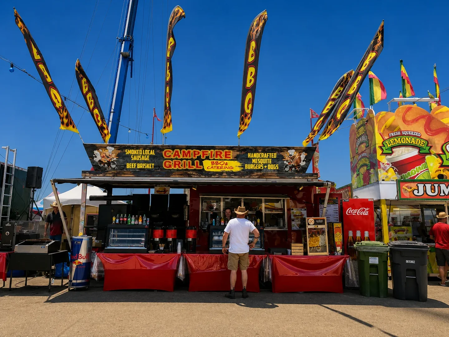 Campfire Grill on the midway at a county fair