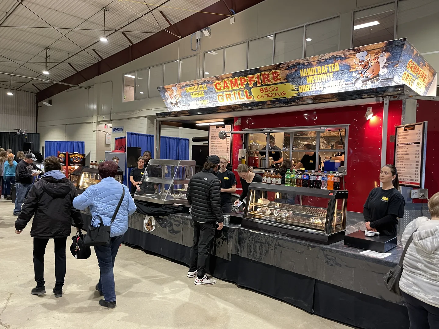 Campfire Grill truck at an indoor exhibition
