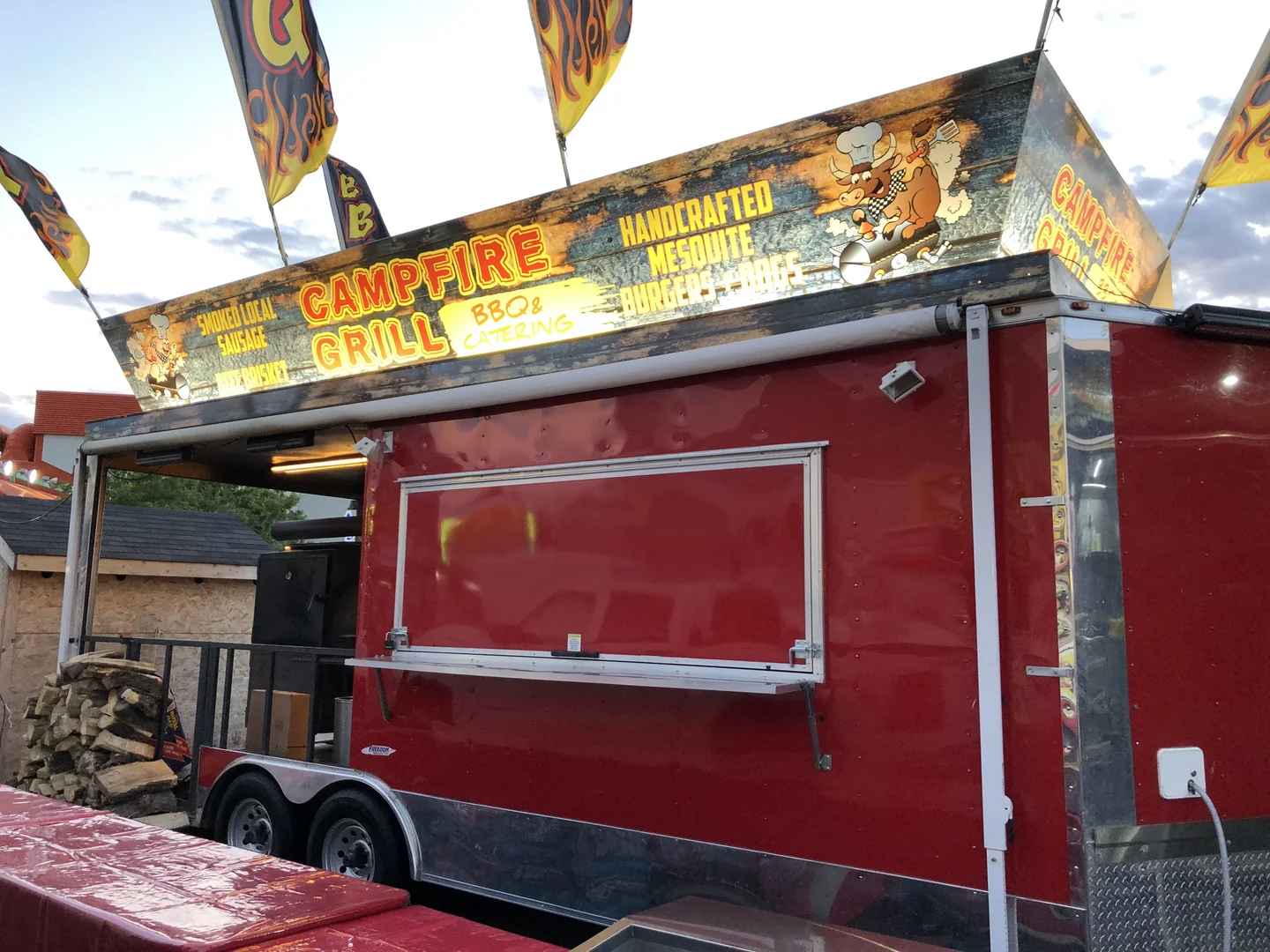 Campfire Grill truck at twilight